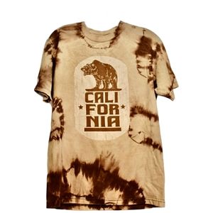 Custom Bleach Tie Dye California Bear T-shirt Size M
